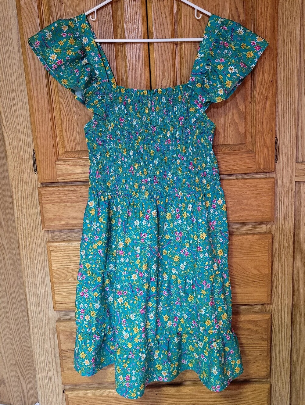 Time and Tru Smocked Floral Mini Dress, Size L